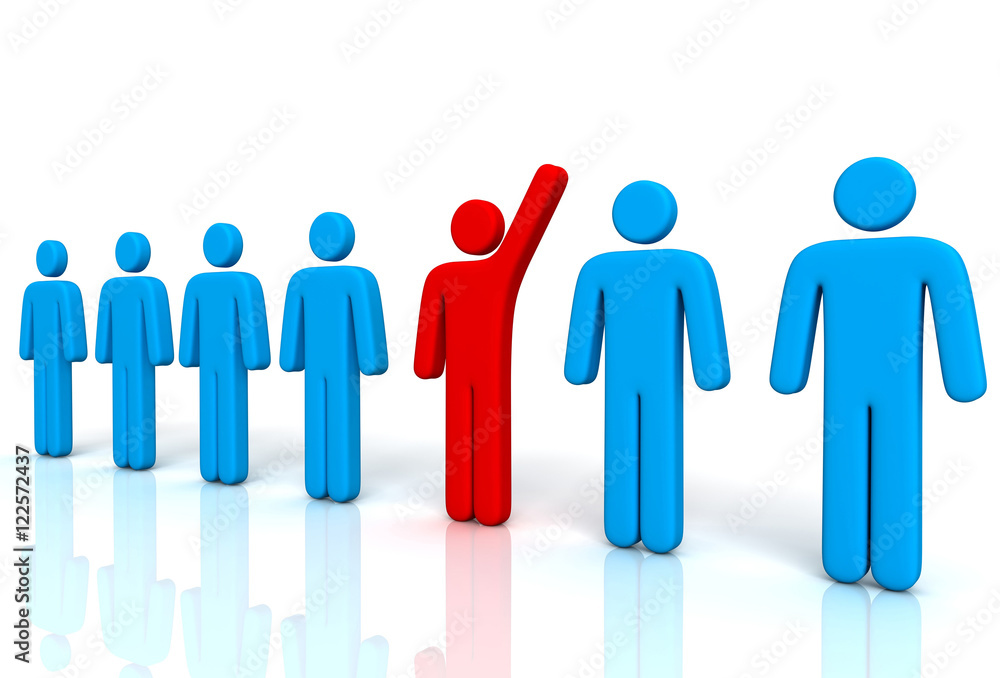 standing out from the crowd concept 3d illustration standing out from the crowd concept 3d illustration