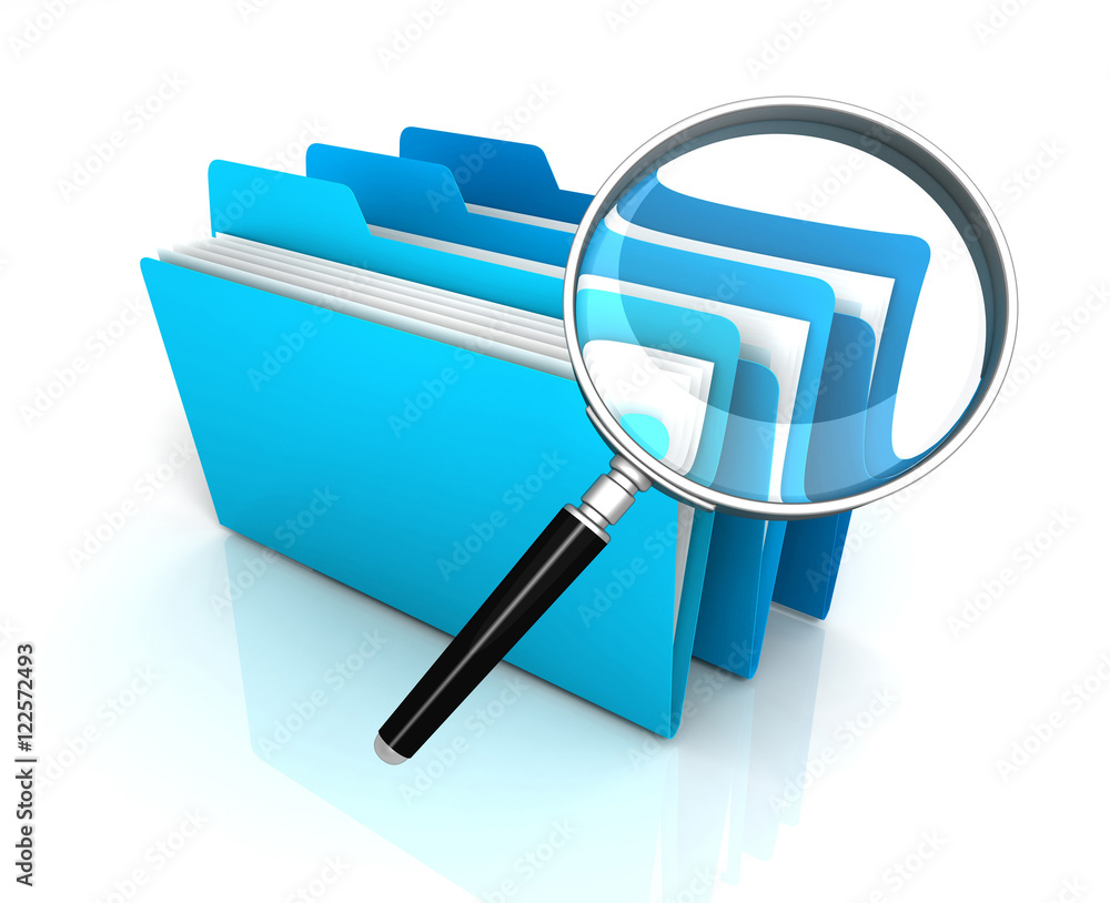 folder or file search concept 3d illustration folder or file search concept 3d illustration