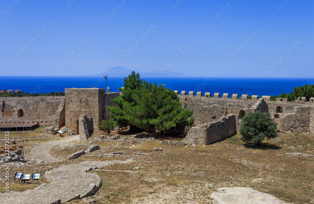 Fototapeta premium inside the Chlemoutsi fortress in Ilia, Peloponnese, Greece, Europe