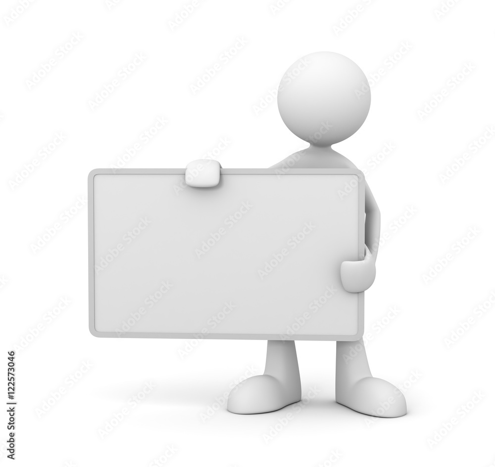 holding blank placard concept 3d illustration holding blank placard concept 3d illustration