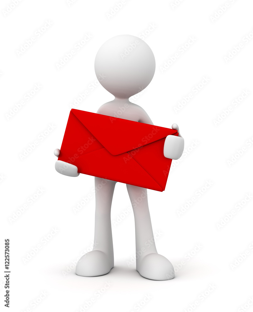 holding envelope concept 3d illustration holding envelope concept 3d illustration