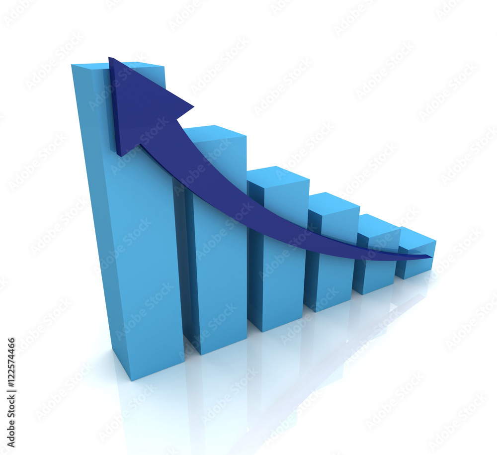 rising business graph concept 3d illustration rising business graph concept 3d illustration