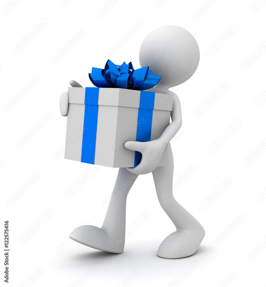 carrying gift box concept 3d illustration carrying gift box concept 3d illustration