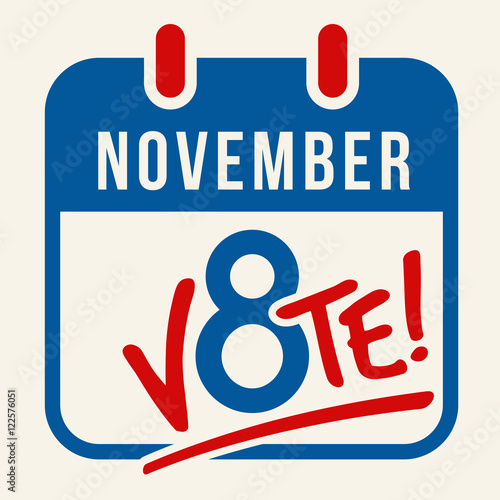 vector banner reminder to vote in the presidential election November 8th 