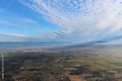 Sonoma and Napa Valley at sunrise from a hot air balloon