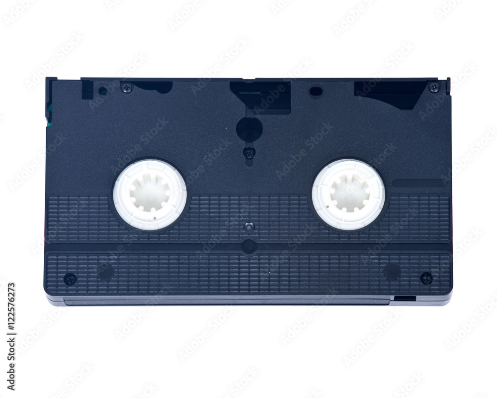 Video home system, tape, cassette separated on white background Video home system, tape, cassette separated on white background
