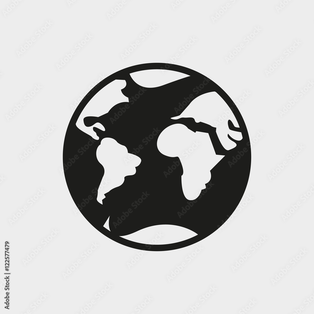 Fototapeta premium Earth icon stock vector illustration flat design
