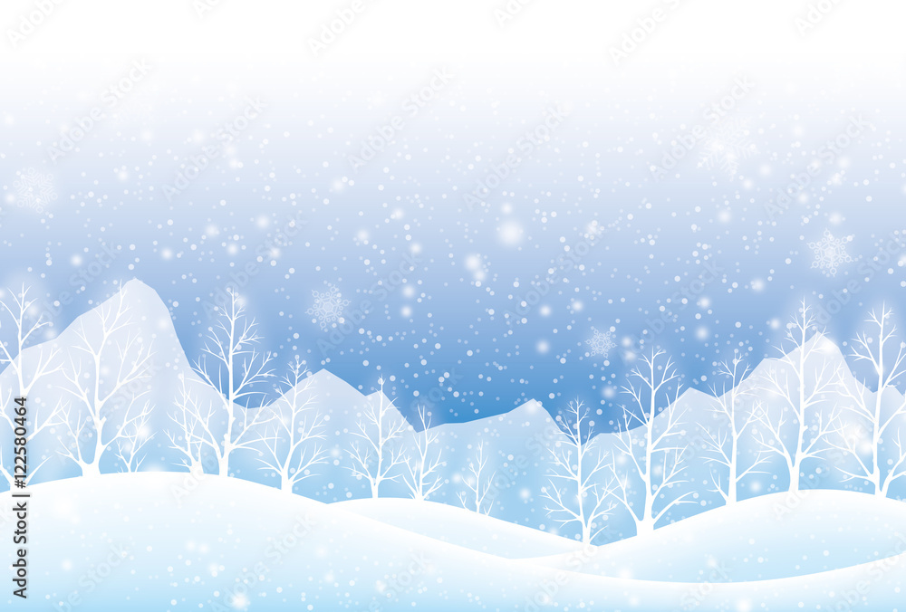 Naklejka premium 北国の雪景色