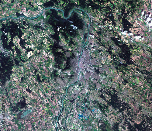 The Danube from Landsat satellite. Elements of this image furnis photo