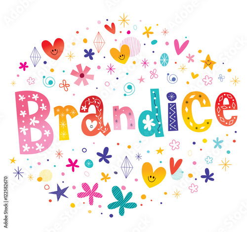 Brandice girls name decorative lettering type design