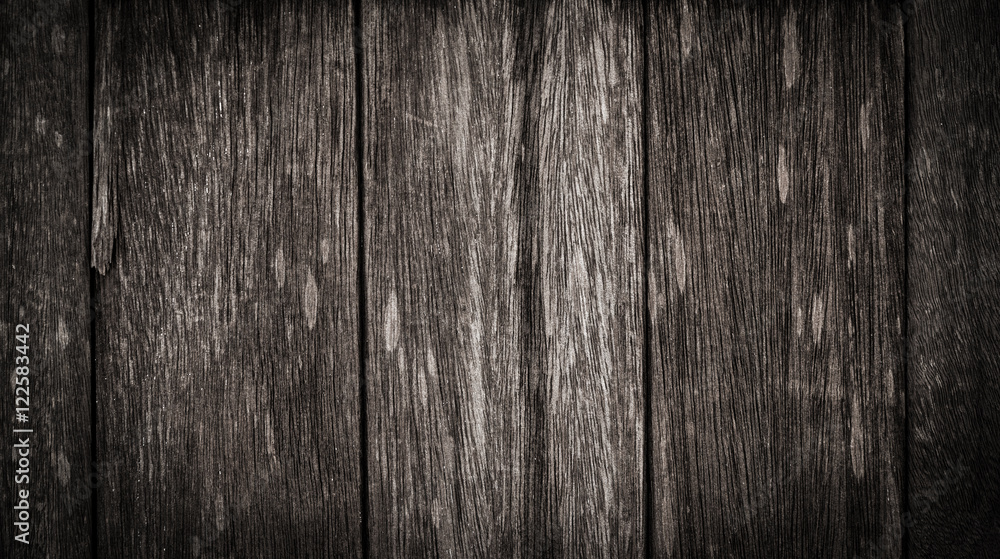 Fototapeta premium Old dark wood texture, abstract background.