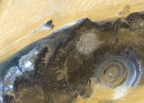 The Richat Structure from Landsat satellite. Elements of this image furnished by NASA photo