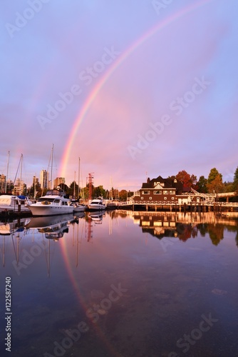 Stunning morning rainbow in Stanley Park, Vancouver