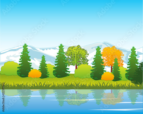 Time of the year autumn on river