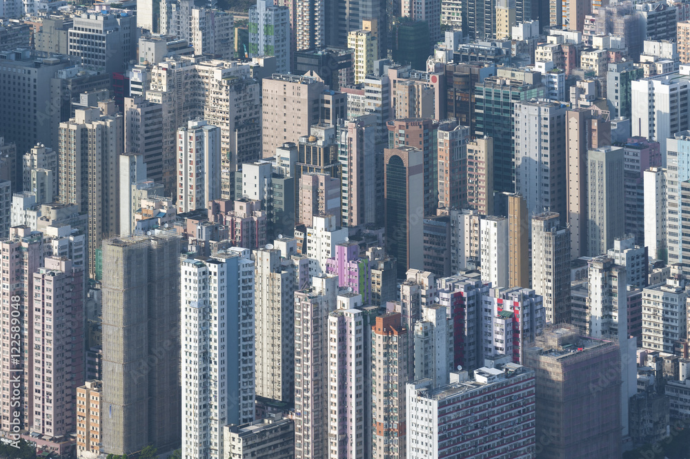 aerial view of hong kong city