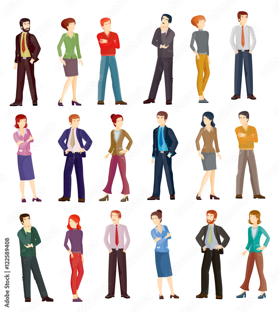 Collection vector illustrations of business people