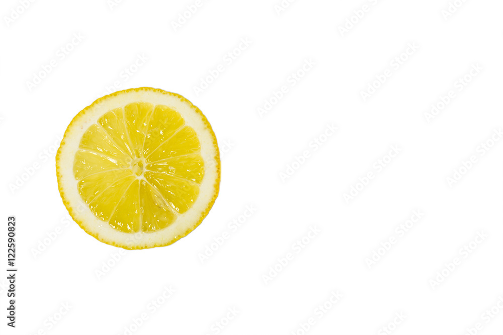 Slice of fresh lemon isolated on white background Slice of fresh lemon isolated on white background
