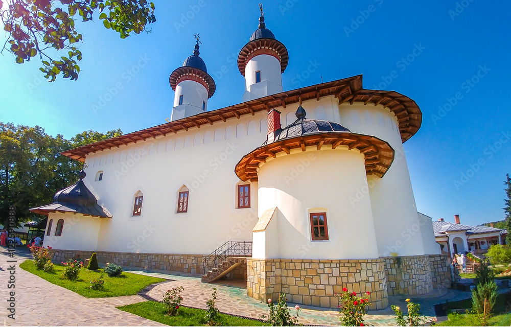 Varatec orthodox church monastery protected by unesco heritage, Agapia town, Moldavia, Bucovina, Romania
