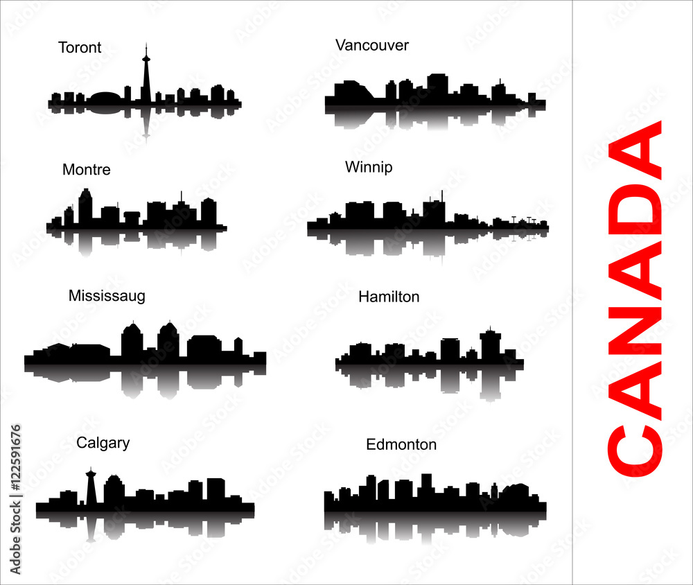Set City silhouette in Canada