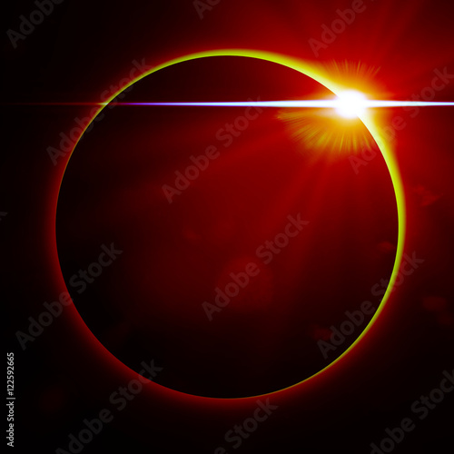 Fototapeta Naklejka Na Ścianę i Meble -  exotic planet surrounded by red light