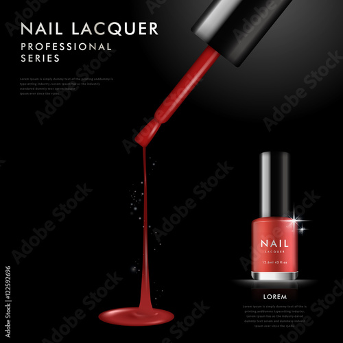 Elegant red nail polish ad template