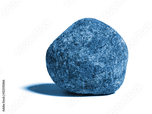 stylized stone in shades of blue isolated on white background