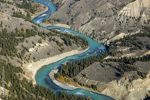 The Chilcotin River and surrounding Grasslands, British Columbia, Canada. photo