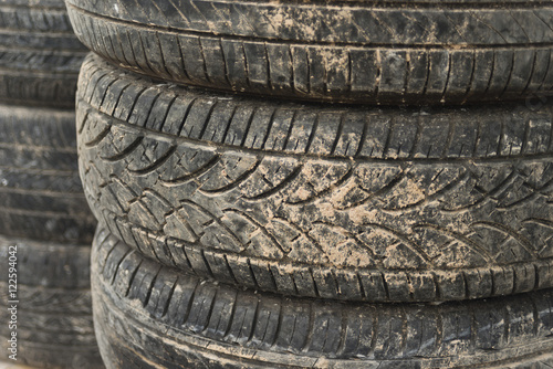 Dirty used tires.
