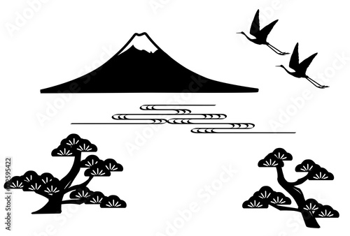 富士山 海 松 鶴 Stock イラスト Adobe Stock 富士山 海 松 鶴 Stock イラスト Adobe Stock