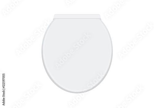 Vector toilet bowl cover white color isolated on white background.

