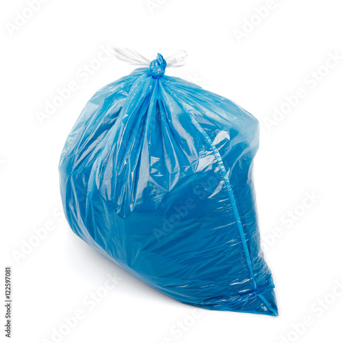 Blue garbage bag