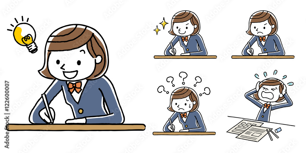 勉強する女子学生
勉強する女子学生