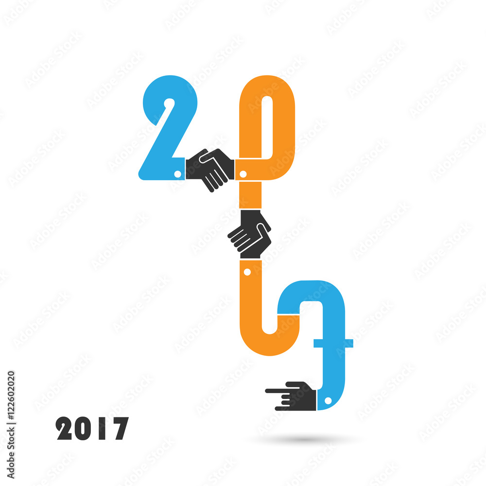 Happy New Year 2017.Colorful greeting card design. Happy New Year 2017.Colorful greeting card design.