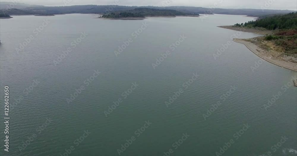 Static aerial view of Cardinia Reservoir Lake on cloudy weather. Melbourne, Victoria, Australia. Static aerial view of Cardinia Reservoir Lake on cloudy weather. Melbourne, Victoria, Australia.