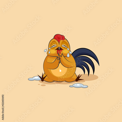 Emoji character cartoon Cock crying