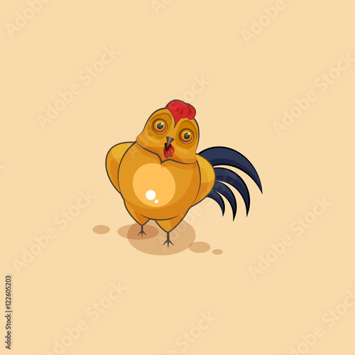 Emoji character cartoon Cock surprised
