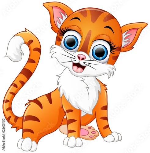 Fototapeta Naklejka Na Ścianę i Meble -  Cute cartoon cat standing 