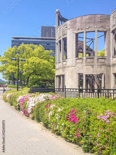 Fototapeta Naklejka Na Ścianę i Meble -  Hiroshima Peace Memorial (Atomic Bomb Dome or Genbaku Domu) in Hiroshima, Japan. UNESCO World Heritage Site
