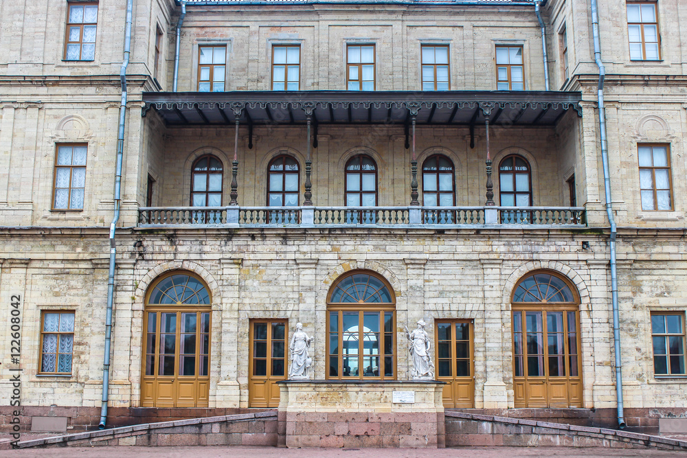 Main entrance of Gatchina Palace. Russia 