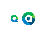 Q Letter Multiply Colorful Shadow Pixel Logo Designs Element
