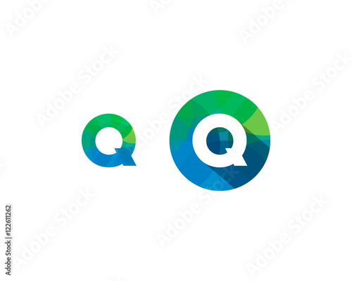 Q Letter Multiply Colorful Shadow Pixel Logo Designs Element
