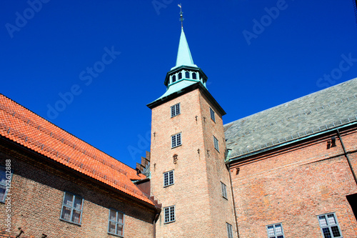 Tower of Akershus medieval fortress and castle in Oslo, Norway.