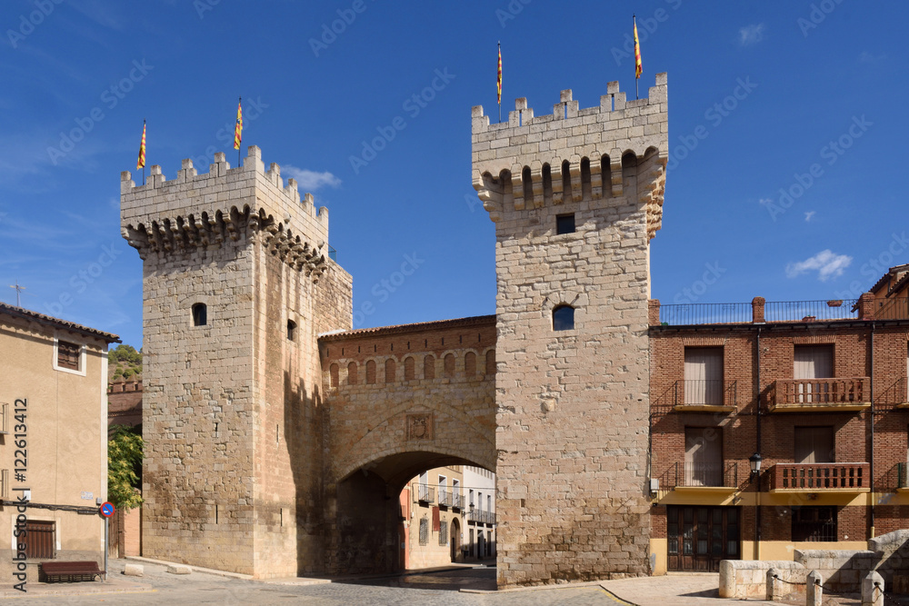 Puerta baja (low door) in medieval town of Daroca, Zaragoza province,Spain