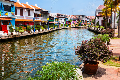Fényképezés Historical part of the old malaysian town Malacca, Malaysia