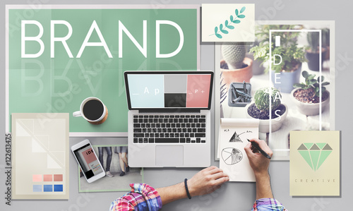 Brand Branding Label Marketing Profile Trademark Concept photo