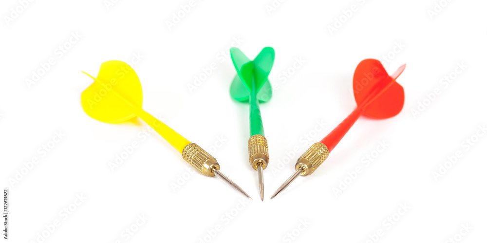 Red, Yellow ,Green dart arrow on white background Red, Yellow ,Green dart arrow on white background