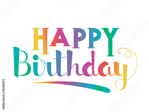 "HAPPY BIRTHDAY" Card in hand drawn faux calligraphy