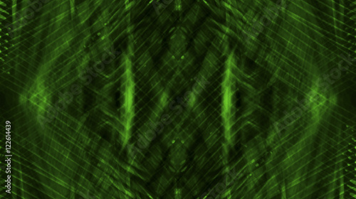 Artistic wavy green pattern on black 