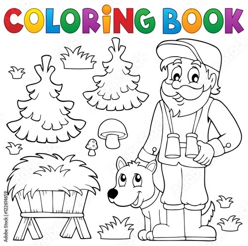 Coloring book forester theme 2