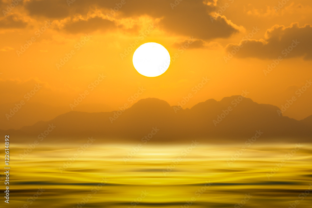 Abstract of sunset water surface background